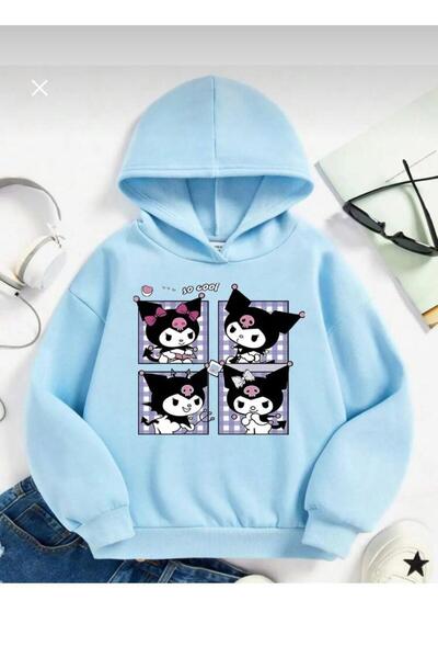 VESTIR BIEN Bebe Mavi Minik Şeytan Baskılı Çocuk Sweatshirt