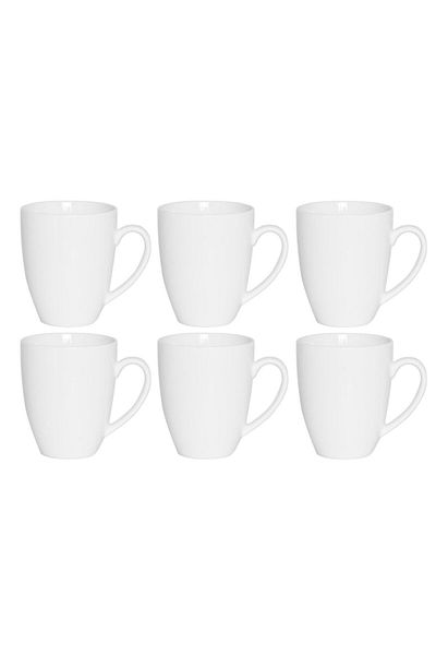 Tavola Set of 6 coffee and tea cups, porcelain, 375 ml, white
