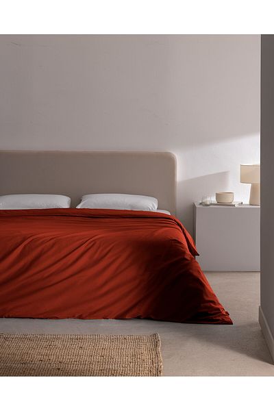 Madame Coco Manon Double 100 % Baumwolle Ranforce Plain Bettbezug – Orange