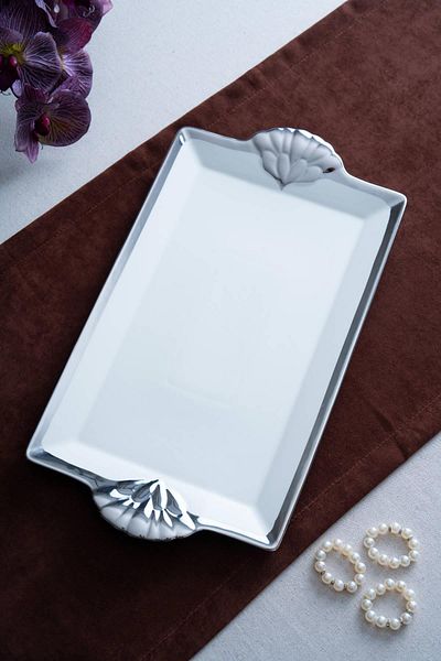 ACAR Arven Rectangular Silver Presentation Tray - 45 cm