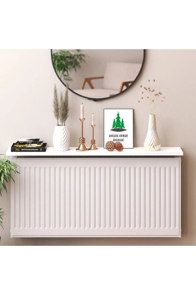 Reyo Mdf Beyaz Petek Üstü Duvara Monte Uçan Raf Dresuar 160cmx18cm