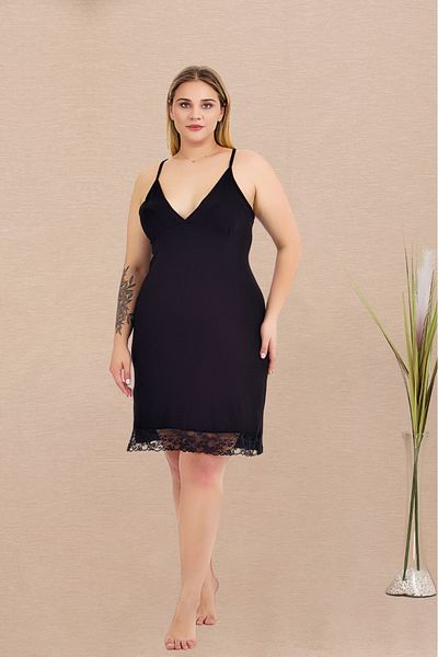 Lady Μαύρο και άσπρο φόρεμα με λουράκι με πούλιες και φόρεμα μεγάλου μεγέθους