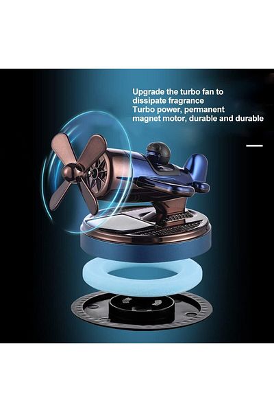 COOYA Car Air Freshener, Solar-Powered Aircraft Rotating Perfume Diffuser Ornament
