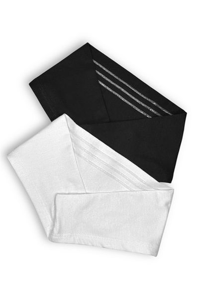 Loggia 2 Pack Non-Slip Bandana Black White Non-Slip Silicone Hijab Bonnet - Sporty Sports Hair Band