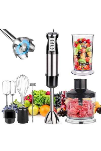 Yelajoy خلاط مع خفاقة، مخفوق حليب، وعاء سعة 600 مل، محضر طعام سعة 500 مل، للعصائر، طعام الأطفال