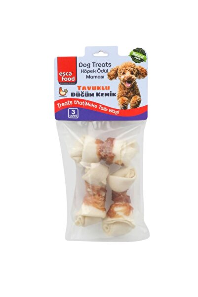 Tavuklu Mini Düğüm Kemik Köpek Ödülü 3Lü