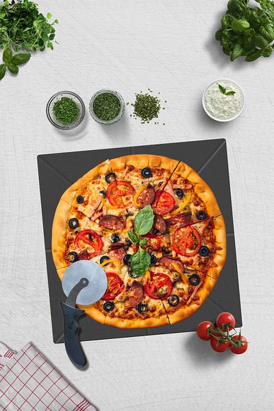 Decorita Pizza Cut Channel Square Presentation Glass |   Smoked Glass |   36cm X 36cm