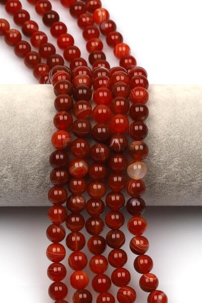 Alibaba Doğaltaş Akik Doğal Taş Dizi 8 mm Küre Kesim