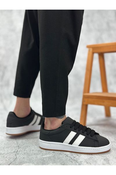 BOA Ba0235 Boa Two Stripes Black Skin Men's Casual Shoes