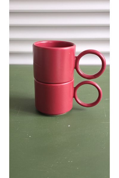 GULHANILE Ring Mug Cup 2 Colorful Ceramic Mug Cups
