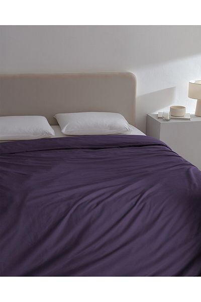 Madame Coco Manon Double 100 % Baumwolle Ranforce Plain Bettbezug – Lila