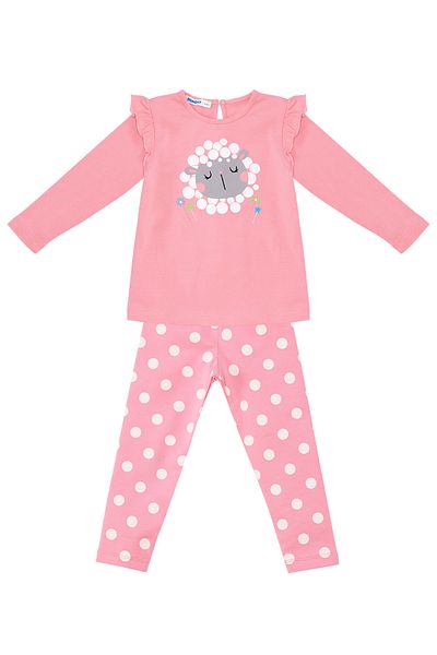 Denokids Kuzucuk Rosa Tunika-Strumpfhosen-Set für Mädchen