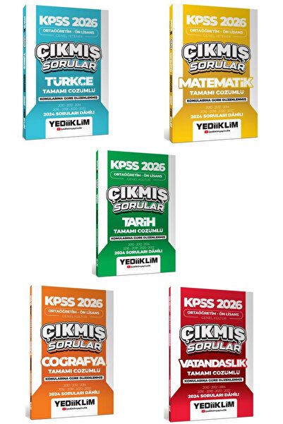 Yediiklim Yayınları KPSS 2026 Ortaöğretim-Önlisans Türkçe-Matematik-Tarih-Coğ...