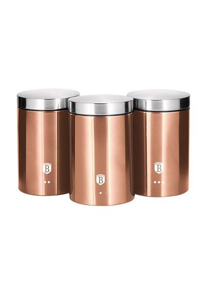 Berlinger Haus Set of 3 Rosegold Metallic Line Food Containers