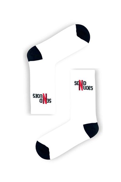 CARNAVAL SOCKS ΑΠΟΣΤΟΛΗ NU.ES ΓΡΑΠΤΕΣ UNISEX ΛΕΥΚΕΣ ΑΘΛΗΤΙΚΕΣ ΚΑΛΤΣΕΣ