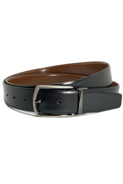 Classic Milano حزام رجالي إسباني من الجلد الأصلي قابل للعكس، حزام جلدي بإبزيم...