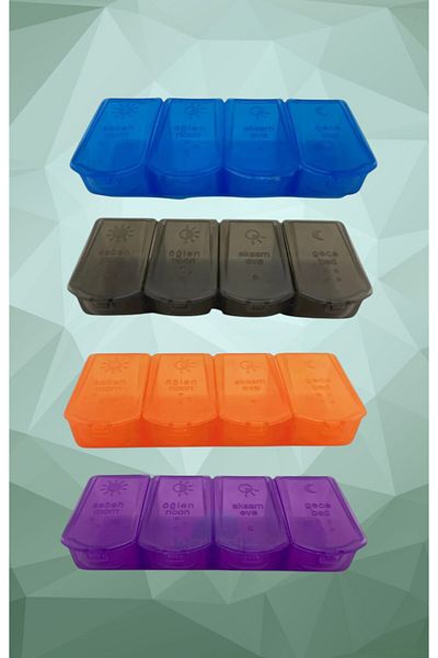 RAJ Daily Medicine Box Set of 4 – Time Divided, Portable Storage Box, Medicine Organizer