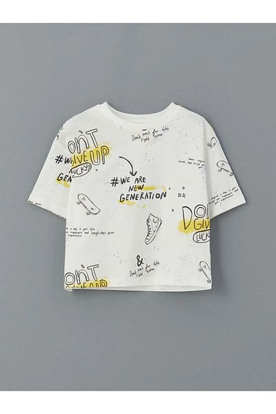 LC Waikiki LCW Kids Crew Neck για κορίτσια Crop T-shirt