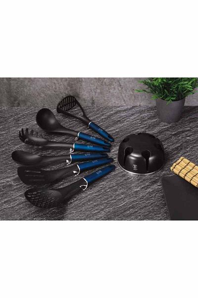 Berlinger Haus Kitchen utensils in a 7-piece stand set Aquamarine Metallic Line