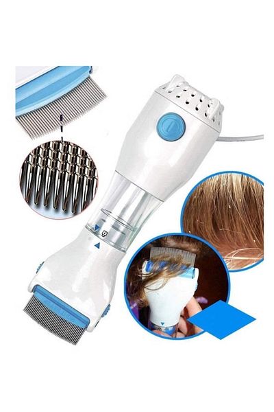 V Comb مشط كهربائي فعال لإزالة قمل الشعر من الرأس والحيوانات الأليفة، تخلص من القمل باستخدام هذه الآلة المكنسة الكهربائية