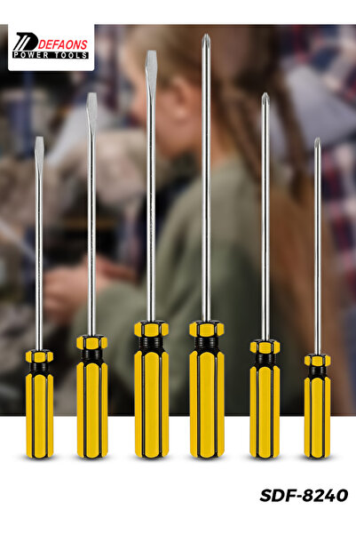 DEFAONS طقم مفكات براغي مكون من 6 قطع (75 مم/100 مم/150 مم) مسطح وفيليبس، بشف...