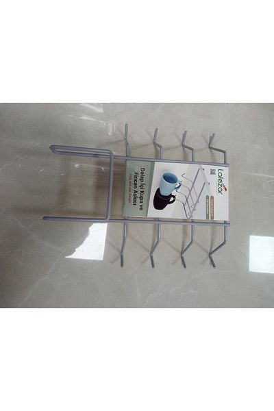 Decorland Metal 8-Hook Cup Mug Cup Hanger Inside Cabinet Hooked Cup Hanger