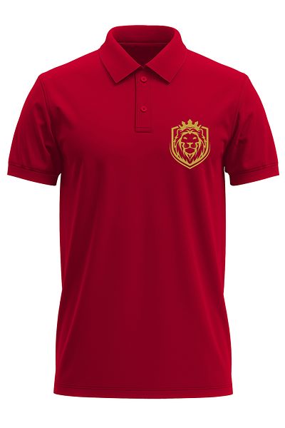 remonz Tricou pentru bărbați, slim fit, slim fit, din bumbac, cu textura moale, țesătură respirabilă, cu imprimeu de leu, cu gât polo