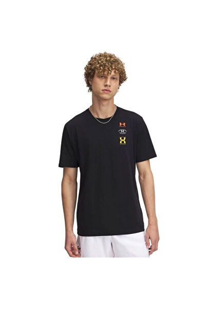 Under Armour Ανδρικό μπλουζάκι με λογότυπο Evol 60/40S μαύρο casual στυλ 1390165-001