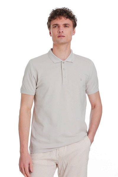 Hatemoğlu Μπλουζάκι Stone Regular Fit 100% βαμβακερό γιακά πόλο