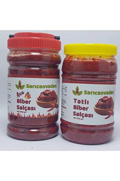 Sarıcaovadan Antep Acı ve Tatlı Biber Salça 1+1 Kg Toplam 2 Kg