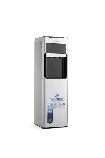 Platinum موزع مياه WD-8610 S - تحميل سفلي، 3 حنفيات، شاشة رقمية - فضي