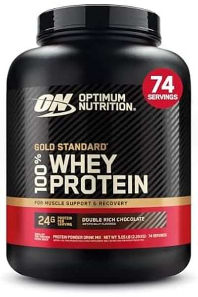 Optimum Nutrition (ON) Gold Standard 100% Whey Protein Powder - Double Rich Chocolate, 5 Lbs