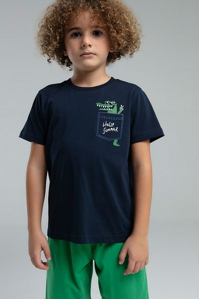 Rolypoly Boy's Hello Summer Written Short Sleeve Capri Pajama Set