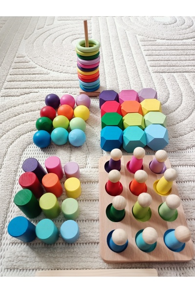 Moccotoys مجموعة مطابقة مونتيسوري 12 لونًا