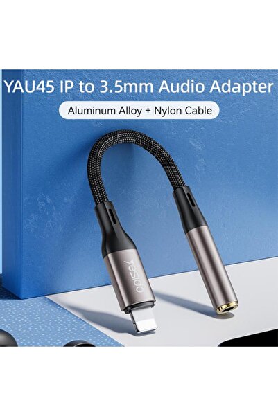 Yesido YAU45 8 Pin to 3.5mm Aluminum Alloy Audio Adapter(Gold)