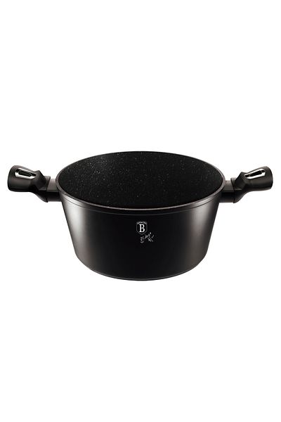 Berlinger Haus Casserole with lid with marble surface 24 cm Black Silver Collection