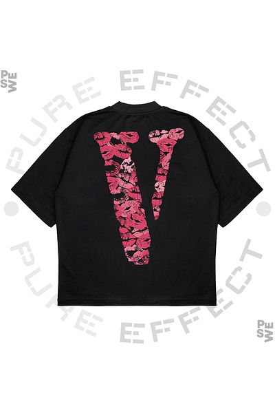 TRAGEDY Μπλουζάκι Unisex Oversize Vlone Pink Kiss με στάμπα Boxy Fit από χοντρό ύφασμα