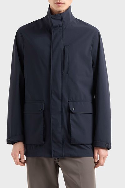 Emporio Armani Water Repellent Regular Fit Windproof Stand Collar Coat Men's Coat Em 000839   Af13090 Ub118