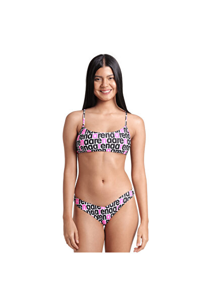 ARENA Logotype Bandeau Kadın Beyaz Yüzücü Bikini 007081115