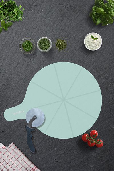Decorita Pizza Presentation Glass with Handle and Cut Channel |   Satina Cam |   36cm X 47cm