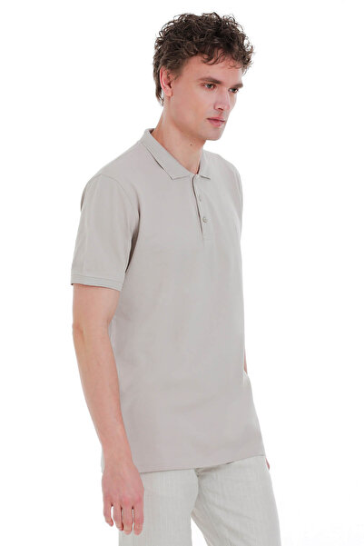 Hatemoğlu Екрю Regular Fit 100% бавовна, футболка з коміром-поло