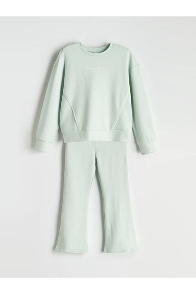 LC Waikiki Lcw Kids Green Crew Neck Girl's Tracksuit Set