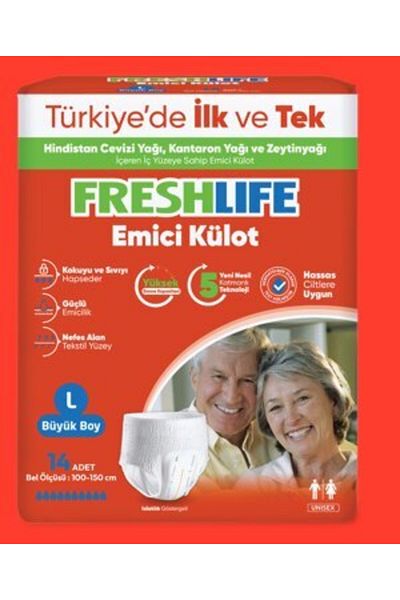 Freshlife Absorbent Panties Patient Diapers L 14-Pack
