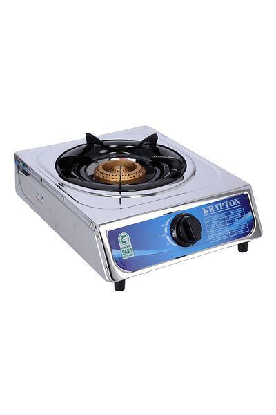 KRYPTON Single-Burner Gas Hob/Cooker - Stainless Steel, Auto Ignition, Outdoor Grill, Camping Stove