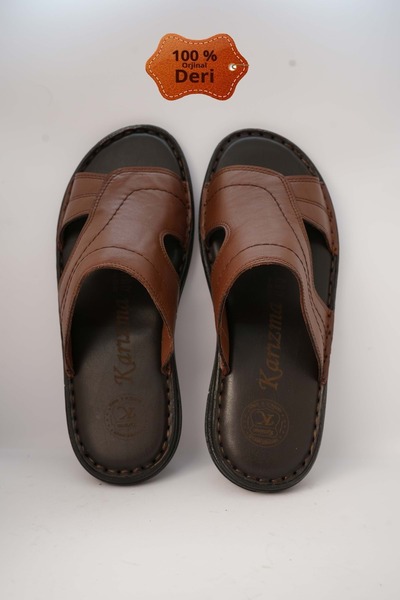 Kristal Kr.98 Ανατομική Σόλα Γνήσιο Δερμάτινο Ανδρικές Παντόφλες