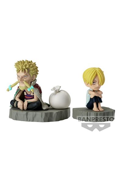 BANDAI Banpresto One Piece World Collectable Figure Log Stories Sanji & Zeff Statue