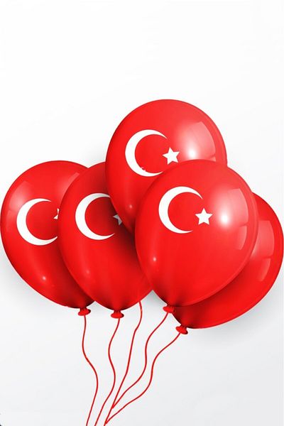 BeySüS   Turkish Flag Latex Balloon - 8Pcs