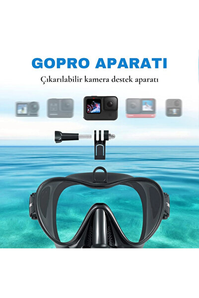 YENİTECH Şnorkel Deniz Havuz Gözlüğü Buğu Önleyici Maske Su Geçirmez Geniş Görüşlü Ayarlanabilir Kemerli
