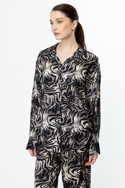 ON Stripe Detailed Zebra Print Shirt