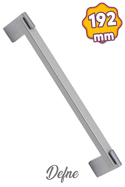 Badem10 Laurel (192 mm - 19.2 m) Chrome Metal Furniture Kitchen Drawer Cabinet Wardrobe Door Handle Handle Handles